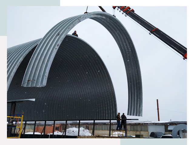 Полукруглые ангары в Туймазах